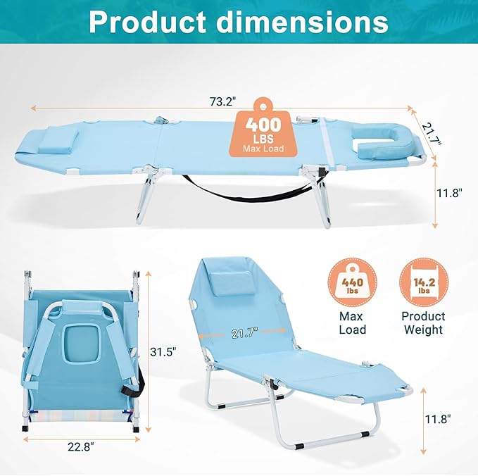 Slsy Folding Camping Cot for Adults with Pad, Padded Portable Sleeping Cots, Camp Bed with Carry Bag for Outdoor Travel, Beach, Hiking