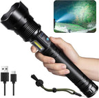Flashlights High Lumens Rechargeable, Super Bright Led Flashlight with 7 Modes & IPX7 Waterproof, Adjustable Focus Tactical Handheld Powerful Flashlight for Home Camping Emergencies Hiking