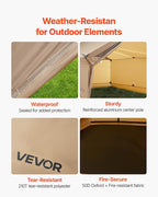 VEVOR Hot Tent, Camping Tipi Hot Tents with Stove Jack, Portable Winter Camping Tents with Snow Skirt, Easy Setup, Waterproof 4 Season Shelter Tents for Fishing Backpacking