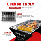 GasOne 15” Portable Charcoal Grill – Foldable BBQ Grill – Camping Grills for Backyard, Bonfire, Patio – Heavy-Duty Portable Fire Pit – Camp Cooking Gear