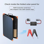 100W Portable Solar Panel, Foldable Tempered Glass Solar Panel Kit with 20A PWM Controller for 12V Battery&Power Station, IP68 Waterproof 23.5% Efficiency for RV, Camping & Off-Grid