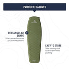 Sea to Summit Camp Plus Self-Inflating Foam Sleeping Mat for Camping - Tapered - Large (78 x 25.2 x 2.6 inches)