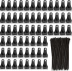 60PCS Upgrade Large Tarp Clips Heavy Duty Lock Grip Tarp Clamps Thumb Screw Tent Clamps with 200 Pcs Zip Cable Ties for Swimming Pool Cover Awnings Outdoor Camping Caravan Canopies Car Covers