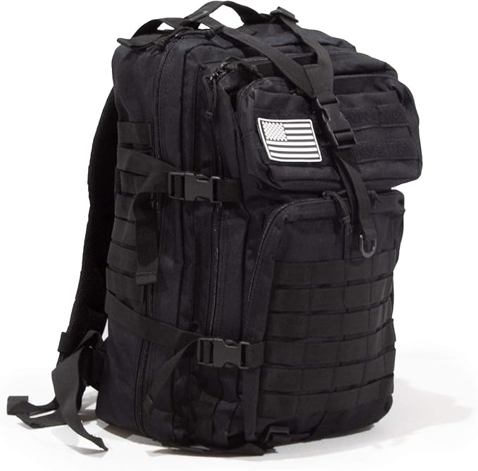 Bug Out Bag Backpack - 50L Tactical Backpack - Great for Survival Essentials (Black)