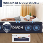Twin Air Mattress with Built-in Pump,18''Raised Blow Up Mattress 2 Mins Self Inflation/Deflation,Upgraded Thicker Inflatable Mattress，Flocked Top Air Bed with Storage Bag for Guests,Home，Camping