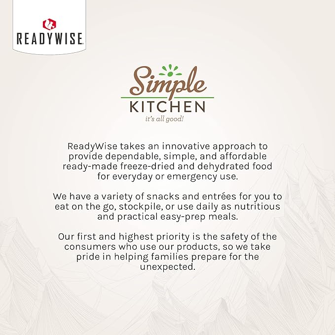 Simple Kitchen Garden Vegetable Soup Mix - 17 Servings for Meal Prep, Gluten Free, Vegetarian, Dehydrated & Freeze Dried Survival Food for Camping Meals, Backpacking & Hiking, Survival Kit, Pack of 4