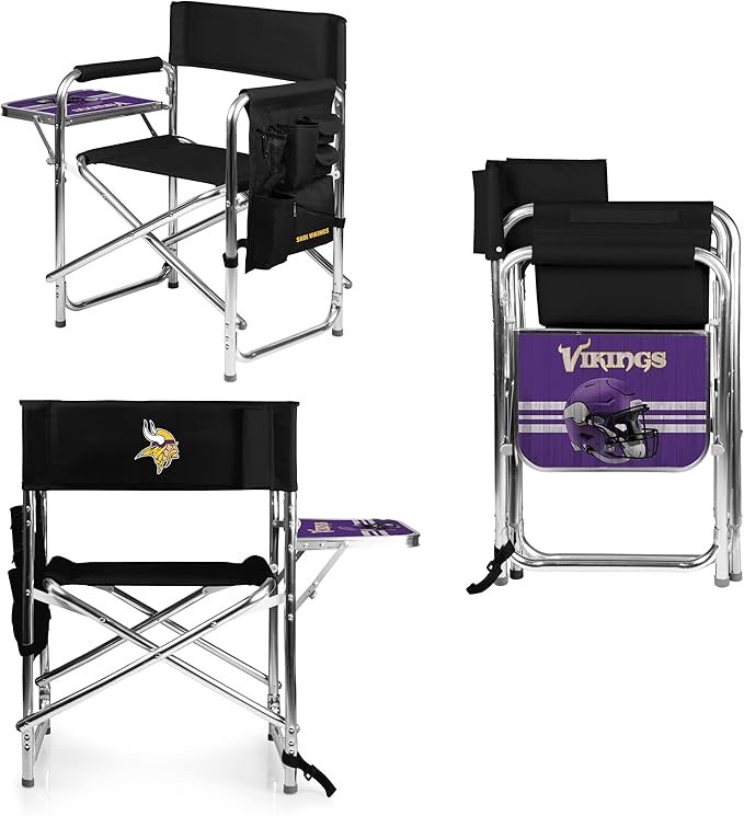 Picnic TIME NFL Unisex-Adult NFL Sports Chair with Side Table, Beach Chair, Camp Chair for Adults