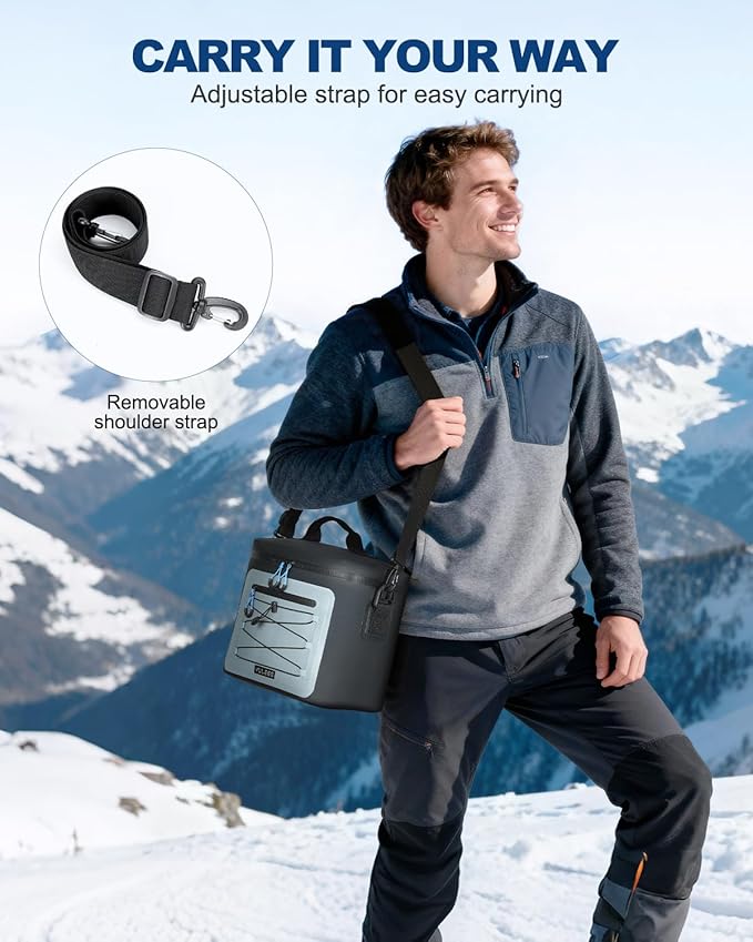 Cooler Bag, 7/16/30 Can Soft Sided Small Portable Insulated Cooling Pack, Everyday Lunch Cooler, Leakproof Ice Chest for Beach, Camping, Travel, Picnic