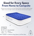 King Koil Full Size Premium Air Mattress with Built-in Pump for Home, Camping & Guests, Inflatable Airbed Double High Adjustable Blow Up Mattress, Durable - Portable and Waterproof