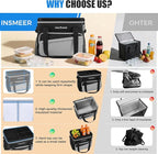 INSMEER Soft Cooler Bag with Hard Shell & 4 Cup Holders, 55 Cans 40L Collapsible Soft Sided Cooler, 100% Leakproof Insulated Cooler Bag Portable for Beach Travel Camping Picnic