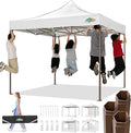 COBIZI 10x10 Pop Up Canopy Tent Heavy Duty with 4 Sidewalls, Commercial Easy Up Instant Canopy Outdoor for Events Party Wedding, All Weather Waterproof UV 50+ with Carry Bag (Leg Upgraded), White
