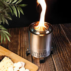 Table Top Fire Pit – Portable Smokeless Tabletop Firepit for Patio, Balcony and Camping – Indoor Fire-Pit, Table-top, Mini Grill, Smores Small Outdoor Fire Bowl Pellets or Wood Fuel (Stainless Steel)