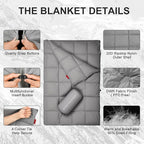 Down Camping Blanket - Lightweight, Packable, Warm & Puffy Outdoor Travel Quilt for Sleep, Hiking, Backpacking, Stadium, Festivals, Water-Resistant Sleeping Bag 55"x79"