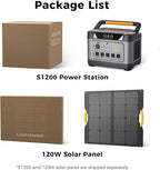 S1200 1190Wh Solar Generator Kit | 1200W Power Station + 120W Solar Panel | Portable Power for Home Backup, RV & Outdoor