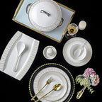 Bone China Dinner Sets Nordic Creative Phnom Penh Combination Ceramic Tableware Suit Suitable for Gifts Wedding Hotel 60 Piece