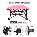 REDCAMP Kids Foldable Camping Cot with Mattress Pad, 220 LBS Child Durable Sleeping Bed with Pocket and Carry Bag Portable for Home, Travelling, Pink