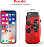 Esky Emergency Hand Crank Radio 7400mWh with 3 LED Flashlight, AM/FM/NOAA Portable Weather Radio with Rechargeable 2000mAh Battery, Solar Powered Radio for Indoor Outdoor Survival Camping, SOS Alarm