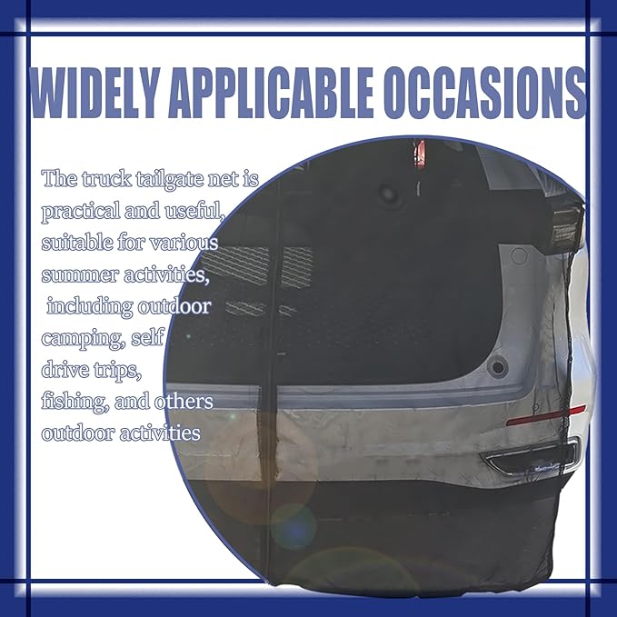 Car Camping Net Accessories Breathable Mesh Car Tent, Compatible with Most Models MPV SUV, Sun Protection, Ventilation, Magnetic Suction, Privacy Protection (64"x59")