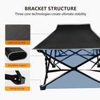 VINGLI Folding Camping Cot Bed,Camping Cots for Adults with Mattress, Cots for Sleeping with Pillow 1200D Layer Oxford for for Guest-Grey & Black