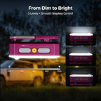 BougeRV Movable Area Light, Rechargeable Camping Lantern, 3200mAh Portable Camping Light, IP65 Waterproof, Camp Lamp for Tent, Power Outages, Emergency, Outdoor(Magenta)