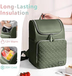 Cooler Backpack Insulated Leak Proof 33 Cans, Waterproof Hiking Backpack Cooler Soft Cooler Bag Lunch Backpack for Picnic Camping, Green