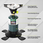 Bottletop Propane Camping Stove with Gas Cylinder Base Lightweight Propane and MAPP Gas Camping Stove with Instant Ignition for Hiking Backpacking and Outdoor Cooking Ultra-Portable Durable Camp Stove