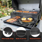 QuliMetal 77011 Gourmet BBQ System Griddle for Weber 22 1/2 inch Charcoal Grill, Fits Most Cooking Grates for Weber Gas/Pellet Grills (Genesis, Spirit, Searwood &More), 14.96" x 13.14” x 2.1"