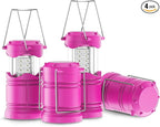 Lichamp 4 Pack LED Camping Lanterns, Battery Powered Camping Lights LED Collapsible Flashlight Portable Emergency Supplies Kit, A4PK