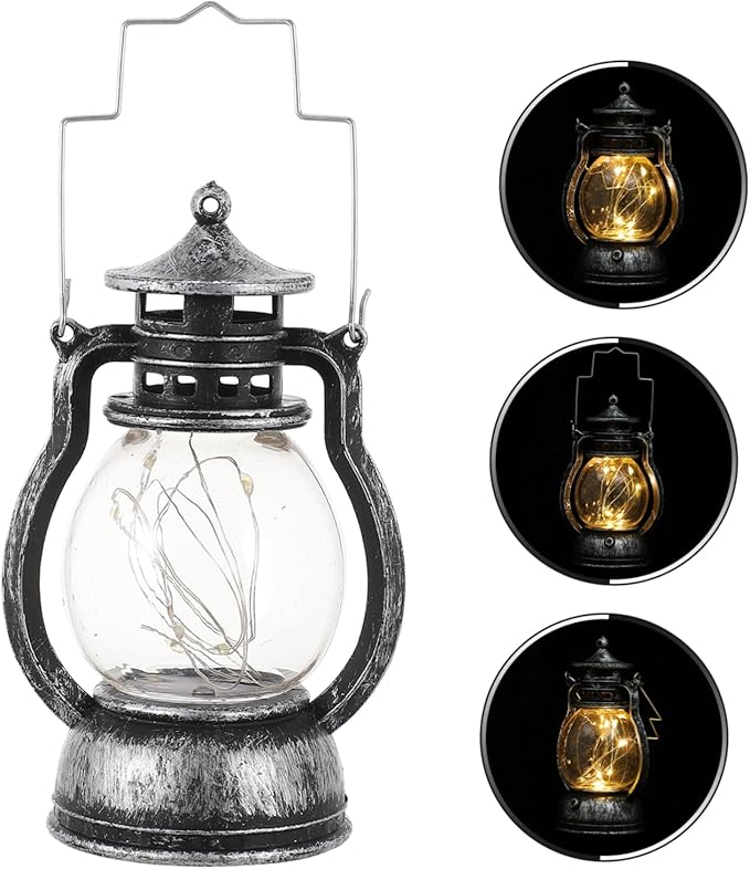 Retro LED Camping Lantern Portable Outdoor Light for Hiking Backpacking Tent Use Vintage Design for Emergency Home Power Outages Cozy Atmosphere Enhancer