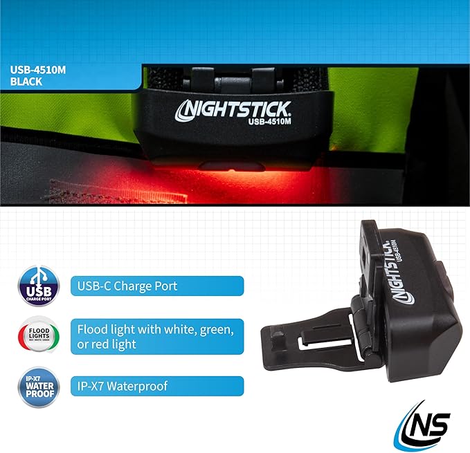 Nightstick USB-4510M Multi-Flood Gear Light w/MOLLE Clip - LiPo - Black
