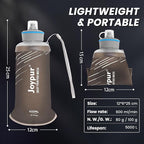 Collapsible Squeeze Water Filter Bottle - 650ml with Filter with NSF/FDA Certification Befree or Peak Series replacement for Hiking,Running,Camping,Travel,Cycling,and Fishing,BPA-Free(Gray)