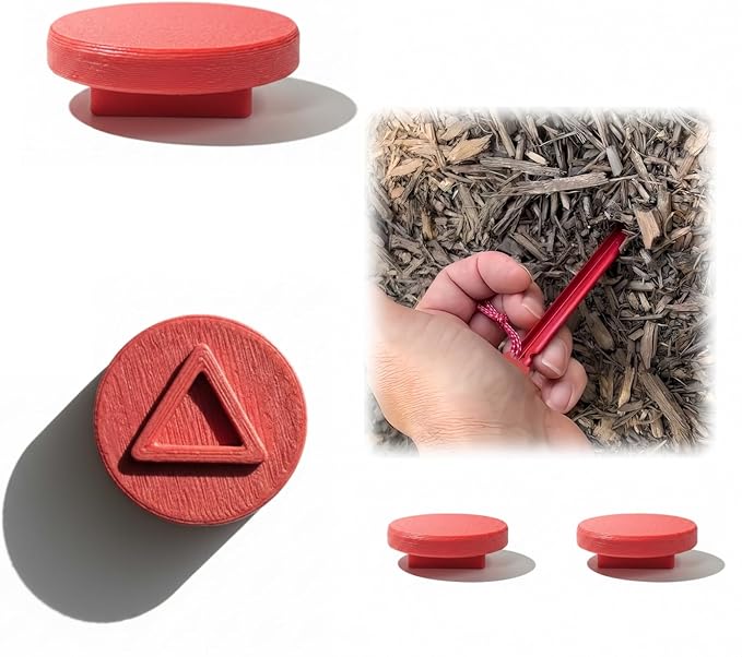 2-Pack 3D Printed Tent Stake Pusher Caps for MSR Groundhog & Mini – Fits 7.5" & 6" Stakes – Ultralight Durable Plastic Cap Only – Camping Tent Setup Tool for Backpacking, Hiking & Outdoor Gear