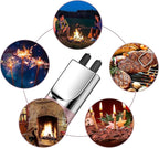 REIDEA Electronic Candle Lighter - USB Rechargeable with Security Lock, Windproof, Non-Slip Switch for Candle, Grill, Camping (Champagne Gold + White)
