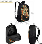 3 PCS Tribal Horse Backpack for Teen Boys 17 Inch Large Capacity Boys Bookbag Age 8-10 Lightweight Teens School Backpack with Lunch Bag for Elementary School Travel Hiking Rucksack