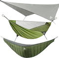 Camping Hammock with Mosquito Net, Underquilt & Rain Fly Tarp – 2 Person Portable Backpacking Hammock Set for Hiking, Backpacking, Travel, Backyard, Beach – Holds Up to 500lbs (Green)