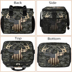 Camouflage Camo Deer American Flag Soft Cooler Bag Insulated Lunch Box for Men & Women, Large Leakproof Lunch Bag Portable Beach Cooler for Work, Picnic, Road Trips,Fishing, Travel, Camping,A-13