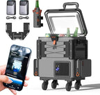 LiTHELi FrozenPack Wild 12V Car Refrigerator & Portable Electric Cooler with Cup Holder and Tabletop, 20L/21QT with 2 U20 Batteries, Backpack Design, -4~68℉ Travel Freezer for Camping, Road Trips, RV