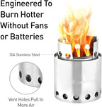 Solo Stove Lite - Portable Camping Hiking and Survival Stove | Powerful Efficient Wood Burning and Low Smoke | Gassification Rocket Stove for Quick Boil | Compact 4.2 Inches and Lightweight 9 Ounces