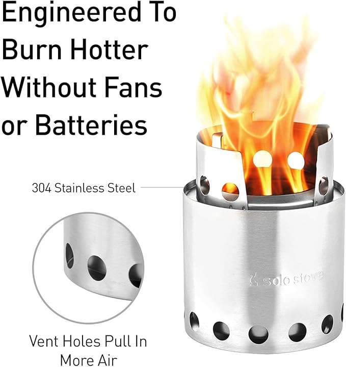 Solo Stove Lite - Portable Camping Hiking and Survival Stove | Powerful Efficient Wood Burning and Low Smoke | Gassification Rocket Stove for Quick Boil | Compact 4.2 Inches and Lightweight 9 Ounces