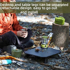 Folding Camping Table,Outdoor Small Portable Aluminum Camp Table with Backpacking Carrying Bag for Camping Beach Picnic Grilling Hiking FishingTravel (Black)