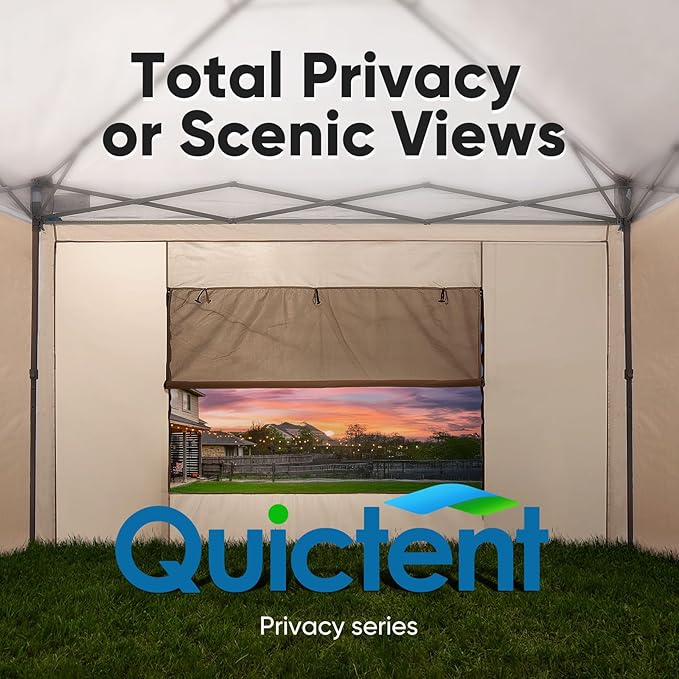 Quictent 10x20 Pop up Canopy with Sidewalls Easy up Canopy Tent Instant Shelter with Windows for Outdoor Event Party
