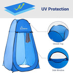 Wolfwise Pop Up Shower Tent, Portable Instant Changing Tent with Ventilation Window & Carry Bag, Privacy Bathroom Toilet for Beach, Camping & Outdoor, Width 47 ", Height 83 ", Blue