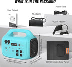 Solar Generator 1000W PB-1000 Portable Power Station with 200W Solar Panel Included, 1024Wh LiFePO4 Battery with 120V AC Outlet for RV Camping Outdoor Home Emergency Backup, Fast Charging