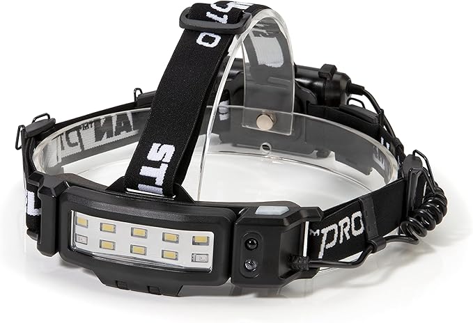 Steelman Pro Slim Profile Motion Activated LED Headlamp with Red LED Night Vision Mode and Rear Safety Flasher