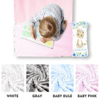 Custom Toddler Nap Mat for Preschool, Personalized Name Light Blue Kids Sleeping Bag with Leopard for Daycare, Roll Up Sleeping Mat with Removable Pillow and Soft Dot Minky Blanke for Girls Camping