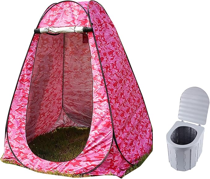 Camping Tent,Shower Tent, Foldable Toilet Privacy Tent Outdoor Camping Toilet with lid 12 Cleaning Bags Outdoor Bathroom Changing Dressing Room Privacy Shelters