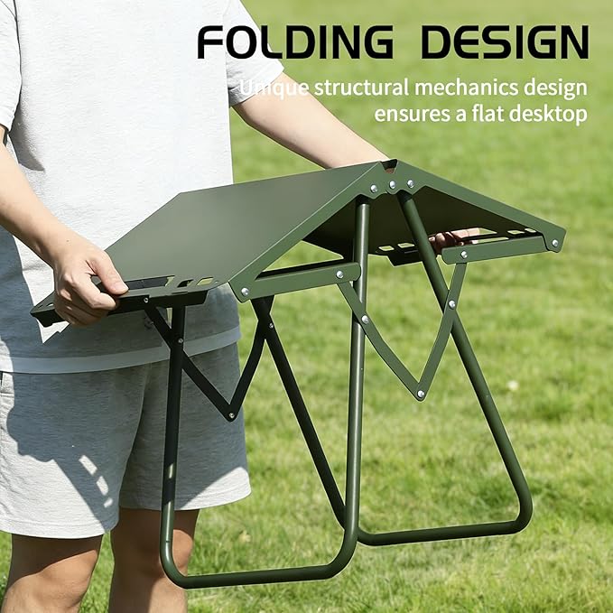 Folding Tactical Outdoor Table,Portable Adjustable Height IGT Modular Panels Camp Table with Light Bracket for Travel expeditions, Hiking, Picnics, BBQs & Beach Trips