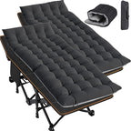 Slsy Folding Camping Cot for Adults with Pad, Padded Portable Sleeping Cots, Camp Bed with Carry Bag for Outdoor Travel, Beach, Hiking