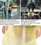 Disney Disposable Rain Poncho, 200 Waterproof Plastic Ponchos for Adults, Bulk with Hood Drawstring, One Time Use Emergency, Concert Hiking Camping