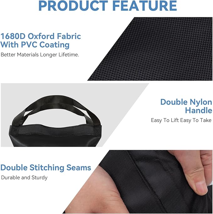 Sand Bags for Canopy Legs Empty Sandbags for Weight, Canopy Tent Weights Set of 4 Heavy Duty 1680D Pop Up Tent Weights Bags (Black, 120LBS)